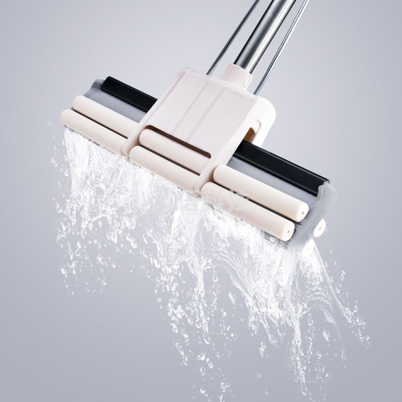 拓朴（TOPOTO）大卫滚轮式免手洗胶棉拖把海绵吸水地拖家用拖布免手洗墩布M91杆2头