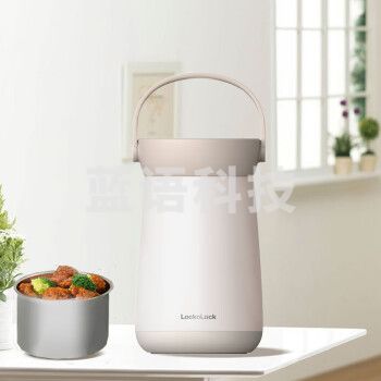 乐扣乐扣（LOCK&LOCK）蘑菇保温桶 大容量多层不锈钢手提饭盒1.6L 象牙白LHC8049IVY