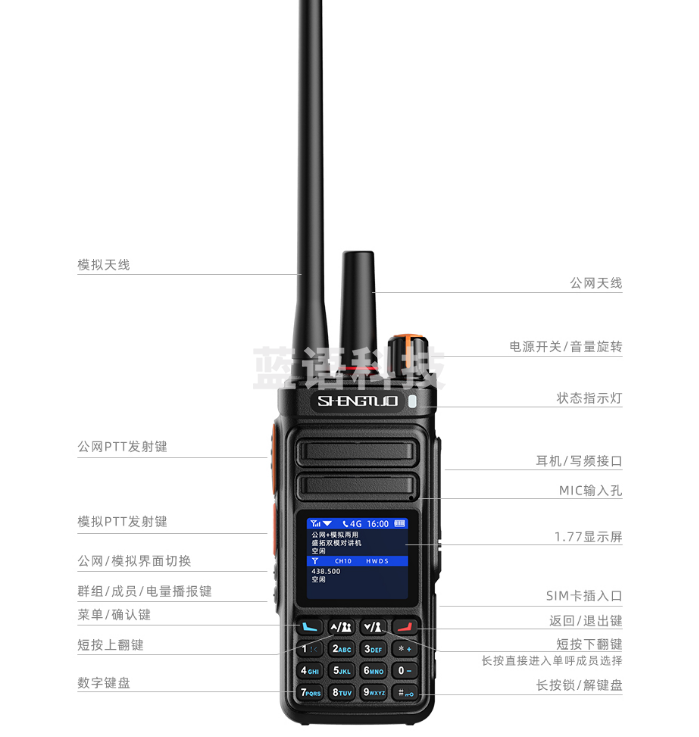 盛拓（SHENGTUO）MTP-850双模版GPS定位款 公网对讲+模拟对讲双模对讲机 全国通远距离公网插卡5000公里手台（只）