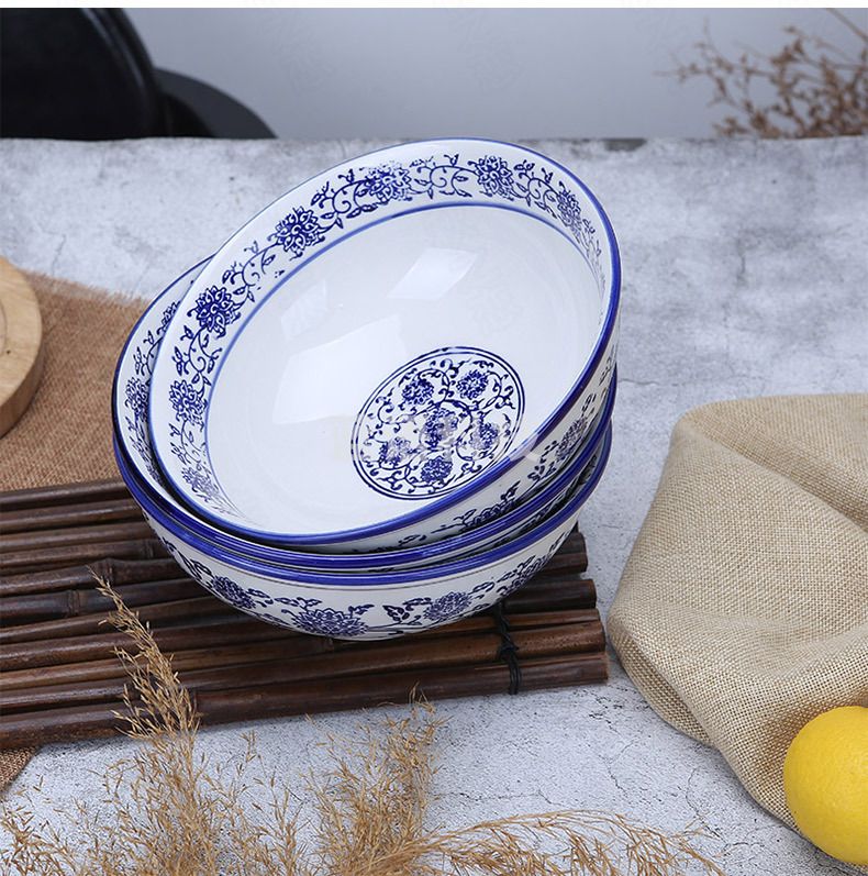 巨联(JULIAN) 8英寸 青花瓷大碗 21*7.8cm 大汤碗 圆底