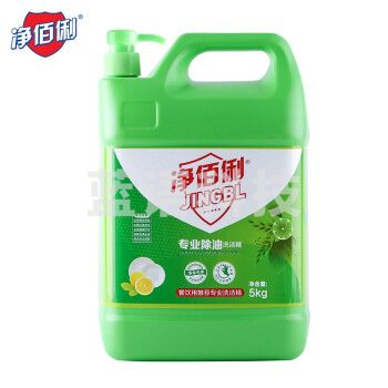 净佰俐 洗洁精大桶5kg 泵头装柠檬去油 果蔬清洗剂 餐具洗涤灵 无磷100021327708