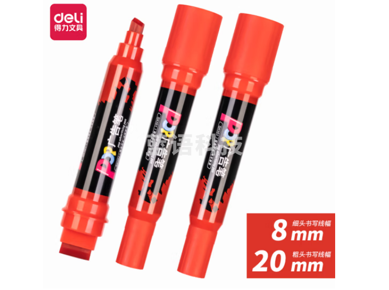 得力(deli)SK101细头POP广告笔 6支/盒 红色单支装