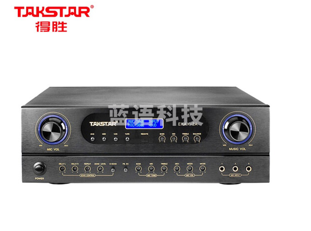 得胜(TAKSTAR)EKAX-2A 合并式功放 双混响带音乐和录音输出反馈抑制功能 家庭KTV会议背景音乐功率放大器