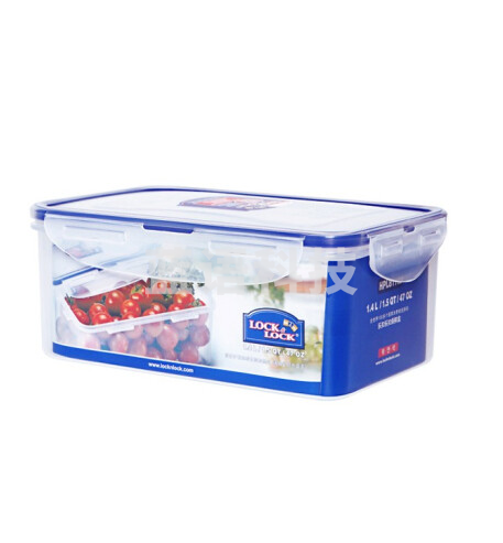 乐扣乐扣HPL817H 大容量塑料保鲜盒饭盒密封便当盒餐盒厨房收纳盒冰箱冷冻盒1.4L