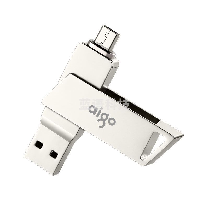 爱国者（aigo）256GB Micro USB USB3.0 U盘 U385银色 双接口手机电脑两用