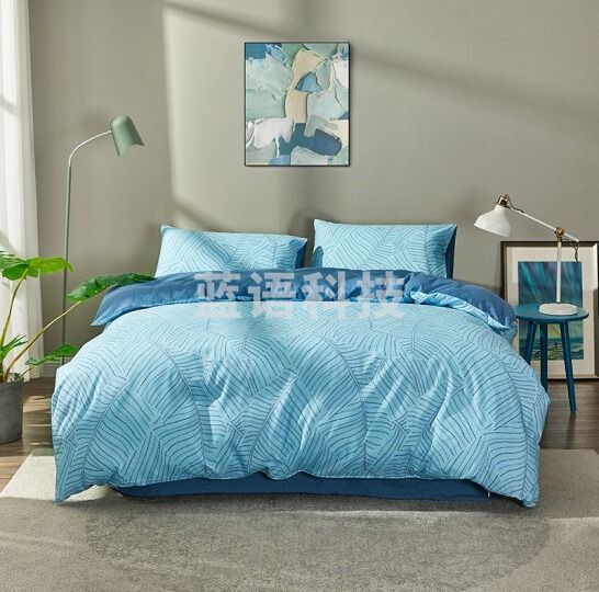 罗莱家纺  床上四件套美式涤磨毛床品套件单人双人床单被套 叶韵芳华
