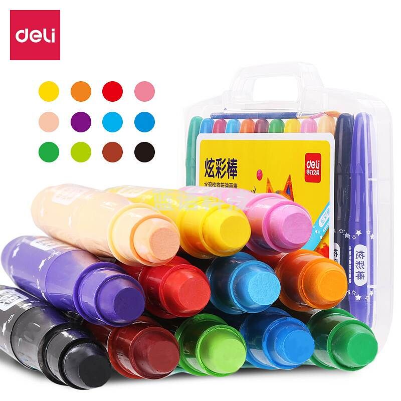 得力(deli)72076－12色炫彩棒12色(单位：盒）混