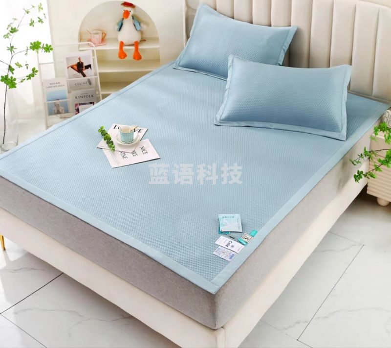 【宿舍专用】冰丝凉席 夏天学生宿舍90x190单人冰丝凉席【冰川灰】支持水洗丨抗菌防螨 0.9mx1.9m床丨送枕套*1丨两件套