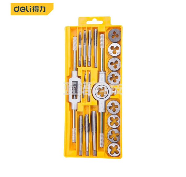 得力DL0028 丝锥板牙20件套
