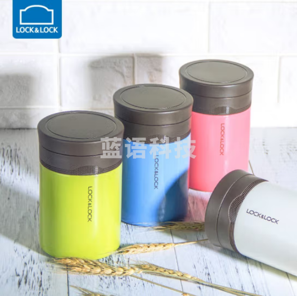 乐扣乐扣（LOCK&LOCK）LHC8024 焖烧罐保温饭盒便当盒 不锈钢保温桶焖烧杯配勺子500ml 颜色备注