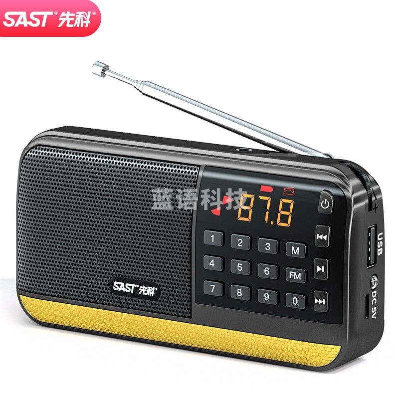 先科（SAST） V30黑 收音机老人老年充电便携式插卡袖珍迷你随身听校园广播FM调频数字播放器