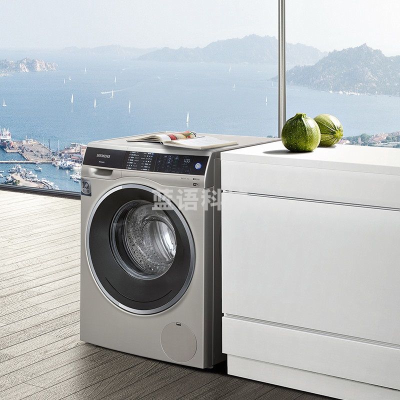 西门子 WM14U669HW 10kg滚筒洗衣机大容量 1400转BLDC电机流沙金洗涤液智能添加