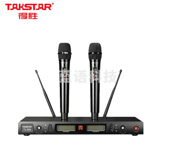 得胜(TAKSTAR)TS-898 U段可调频一拖二无线话筒 专业演出会议主持麦克风 舞台KTV手持话筒防啸叫 黑色