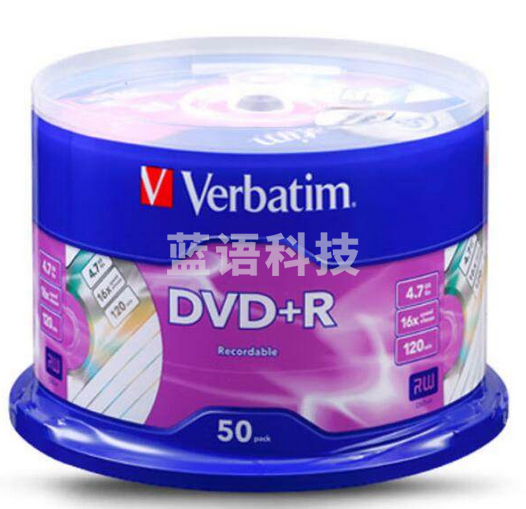威宝 DVD+R 光盘/刻录盘 16速4.7GB 雾银素面 桶装50片/97174