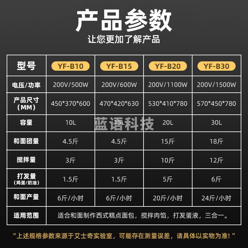 艾士奇 AISHIQI 商用和面机 全自动多功能厨师机 食堂电动揉面打蛋奶油搅拌机 YF-B20
