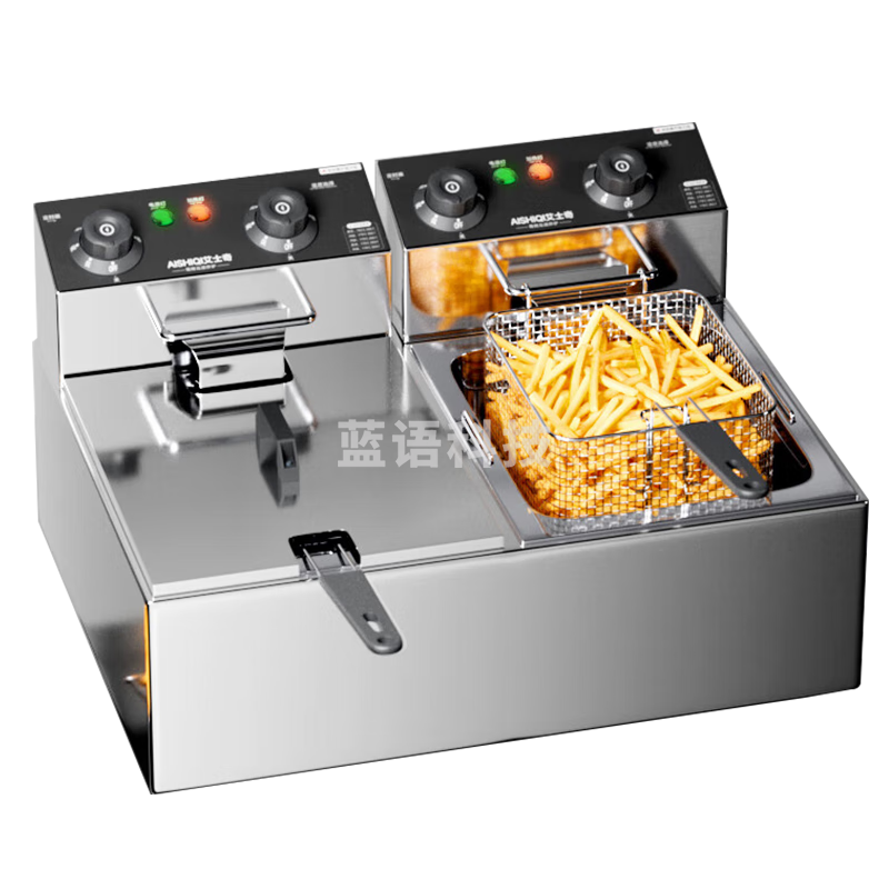 艾士奇（AISHIQI）电炸炉商用 定时电炸锅小吃油炸锅油炸机 油条薯条炸串机 ASQ-82 304高端定制款