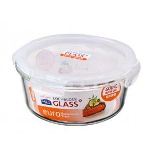 乐扣乐扣 LOCK&LOCK LLG821 耐热玻璃保鲜盒 微波炉饭盒 便当盒餐盒 380ml