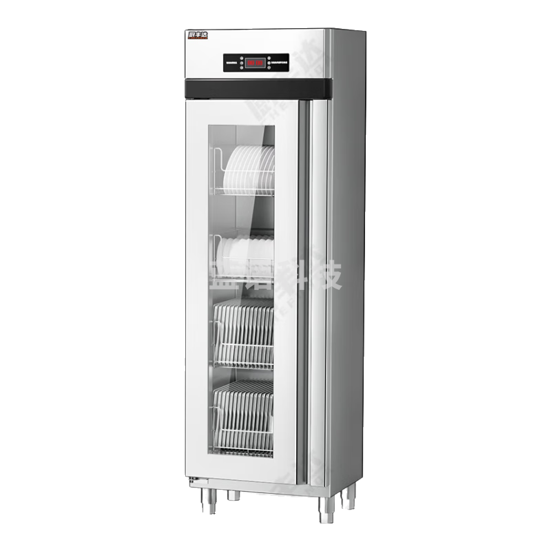 厨丰达 商用消毒柜高温热风循环立式单位食堂饭店不锈钢定时消毒碗柜 单门380升4餐盘架 CFD-JC380-A21