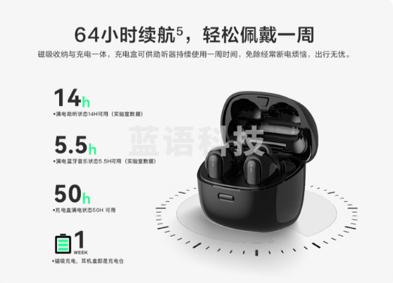 科大讯飞（iFLYTEK）智能助听器老年人耳聋耳背无线入耳式隐形充电耳机轻中度16通道双耳降噪 讯飞助听器悦享版HB-01【黑色】