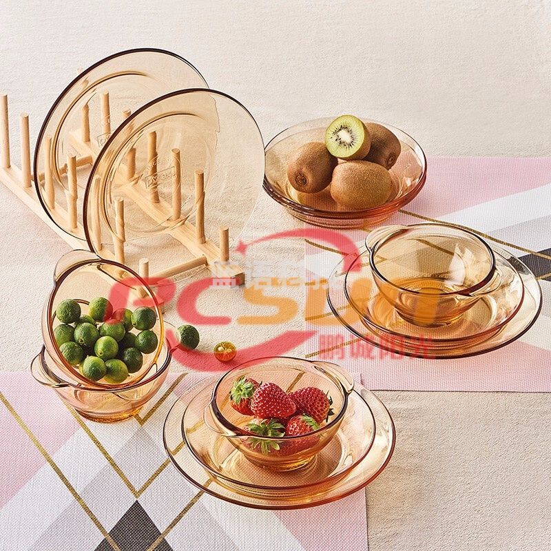 康宁餐具OV12/CN/LNBF pyrex百丽餐具 耐热玻璃碗碟套装12件组