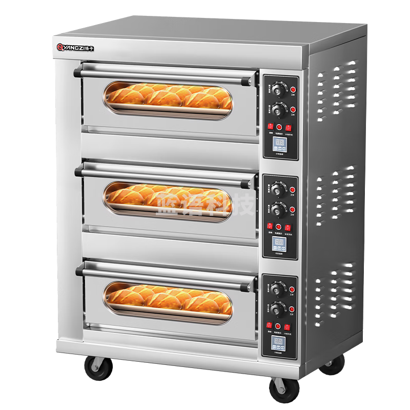 扬子大型商用电烤箱烘焙设备蛋糕面包蛋挞披萨烘焙月饼地瓜电烤炉 电热款丨三层三盘300°C/220V/10.5KW