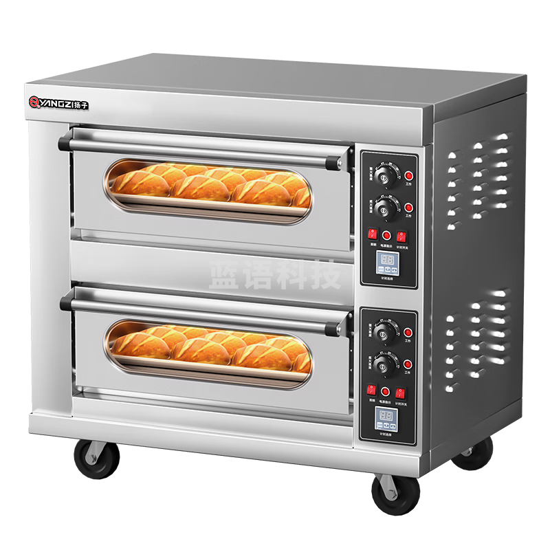 扬子大型商用电烤箱烘焙设备蛋糕面包蛋挞披萨烘焙月饼地瓜电烤炉 电热款丨二层二盘 300°C/220V/7KW