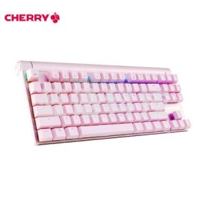 樱桃(CHERRY)MX8.0 G80-3888HXAEU-9粉 机械键盘 有线键盘 87键RGB背光 粉色 樱桃茶轴