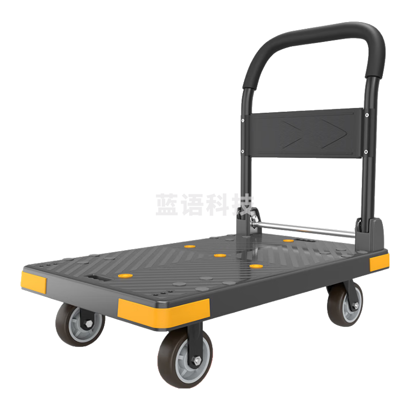 好嘉居 折叠平板手推车 四角防撞载重1000斤90*60cm5寸轻音轮 手推拉货搬运小拖车装修工厂