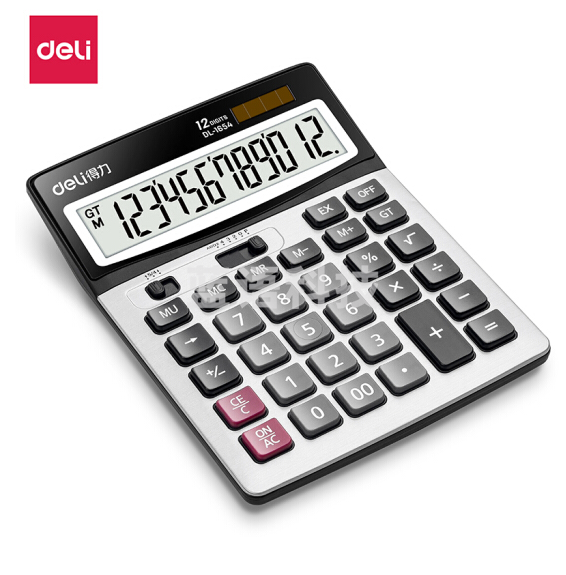 得力(deli) 1654 双电源宽屏办公桌面计算器