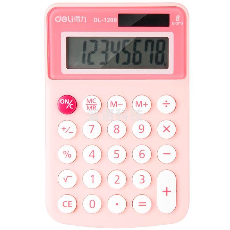 得力1209A 120ｘ78ｘ19mm便携计算器(红色)(单位：台)