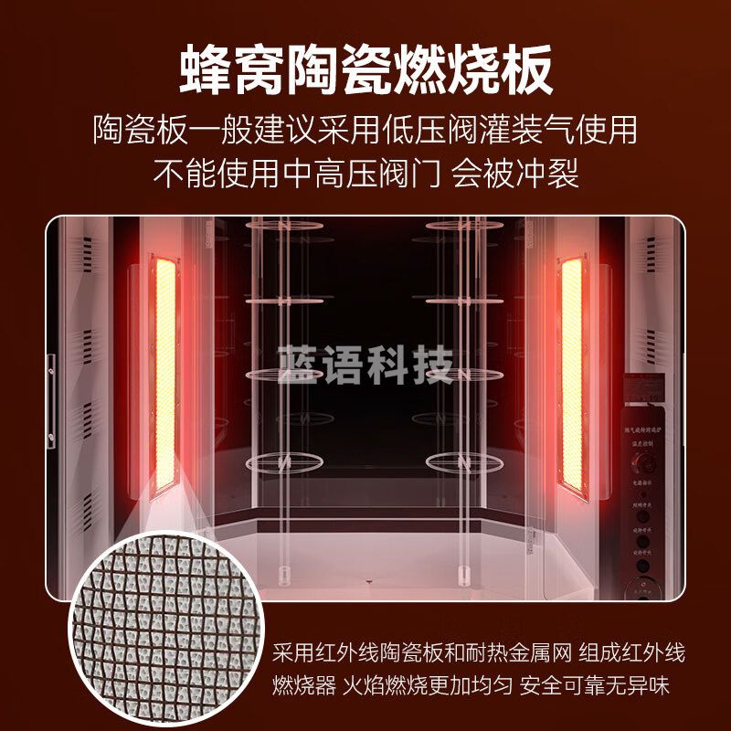 喜莱盛烤鸭炉商用电烤炉大容量烤鸭烤鸡 多功能旋转一体式烤炉燃气旋转烤鸭单层钢化玻璃CY-24