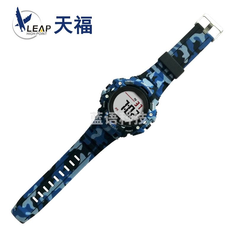 天福 AW2计时秒表手表计时表训练用电子表 体育秒表 腕表带防水背光功能训练手表游泳手表潜水手表 海军蓝款