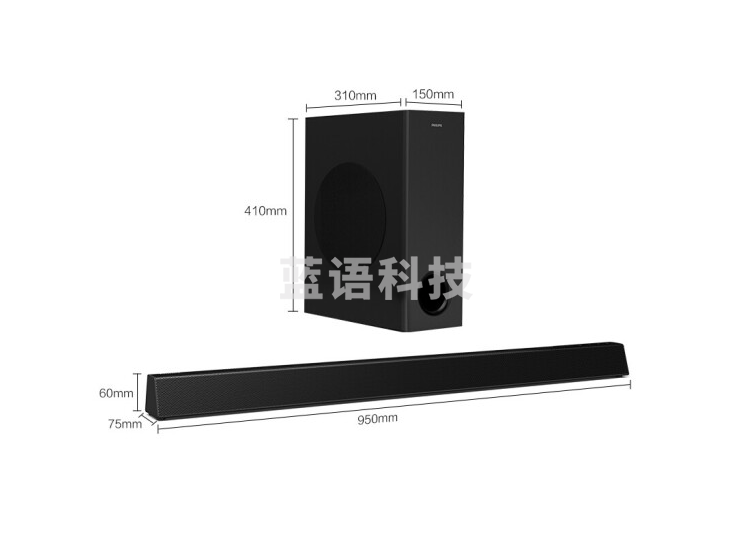 飞利浦（PHILIPS）回音壁 客厅电视音响家庭影院 5.1声道音响 蓝牙音响 HTL3320