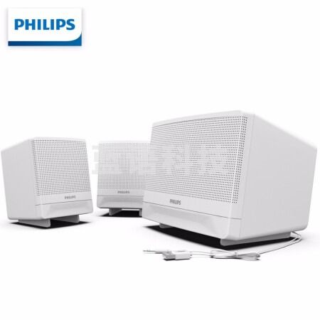 飞利浦（PHILIPS）SPA331电脑音箱 音响 台式笔记本手机多媒体音箱 桌面2.1声道重低音炮 白色
