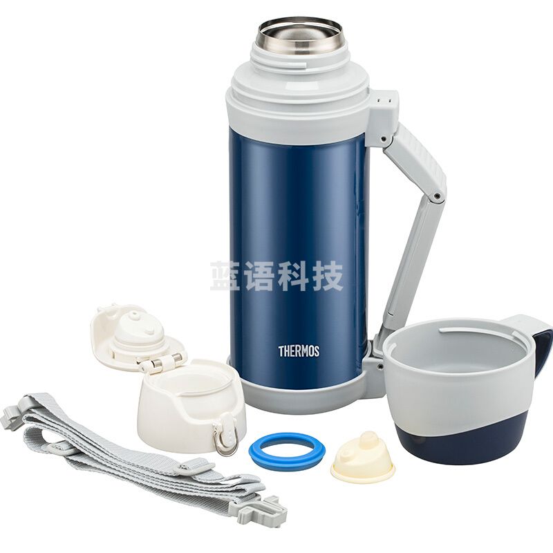 膳魔师（THERMOS）保温壶男女不锈钢旅行壶1000ml/FFW-1000带手柄挎带水壶 蓝色1000ml/FFW1000-DB
