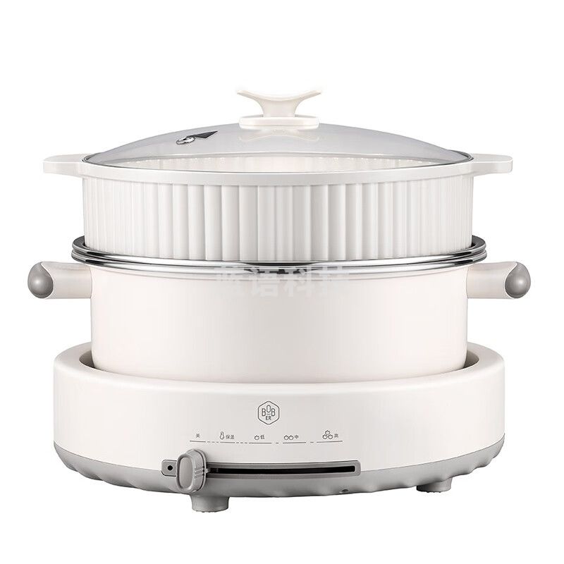 博堡电火锅多功能用途锅家用分体式5L大容量电蒸锅电炒锅电煮炖锅电热烤鸳鸯料理锅BDY-910G