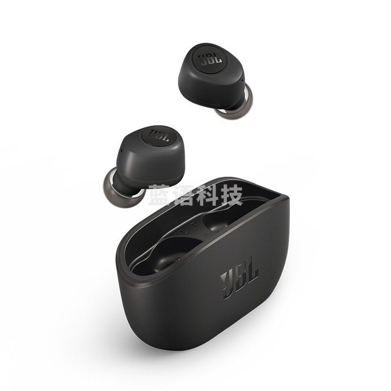 JBL W100TWS 真无线蓝牙耳机 入耳式音乐耳机 通话降噪 双耳传输 苹果安卓手机带麦游戏耳机 暗夜黑