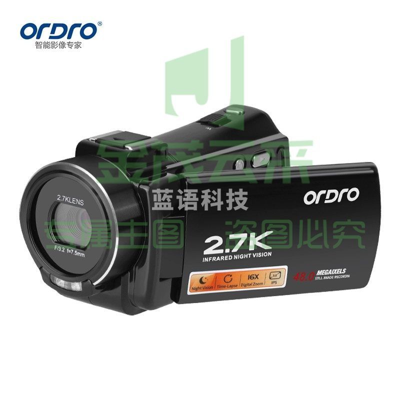 欧达（ORDRO）2.7K数码摄像机专业高清摄录一体录像机便携式手持家用DV摄影机拍短视频设备V17