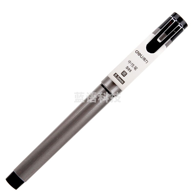 得力(deli)S95 中性笔0.5mm子弹头 黑色 12支/盒