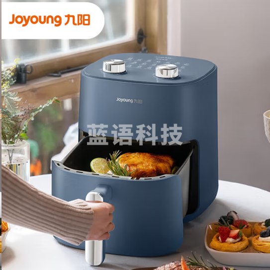 九阳v525空气炸锅5升大容量 双核热风循环不用翻面