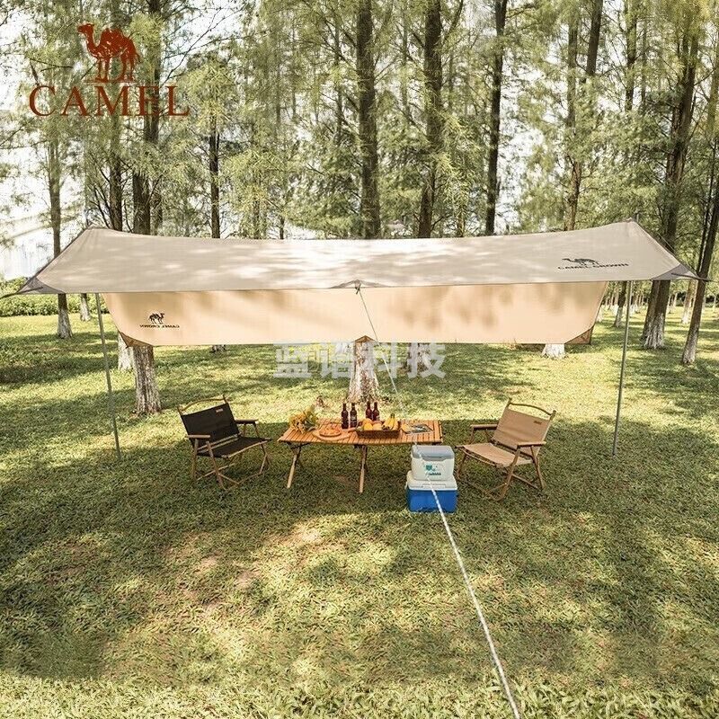 骆驼户外天幕帐篷大空间多人加厚防水防晒遮阳帐篷遮雨棚野营装备 A2S3NA117-1 荒野驼 方形天幕帐Ⅰ