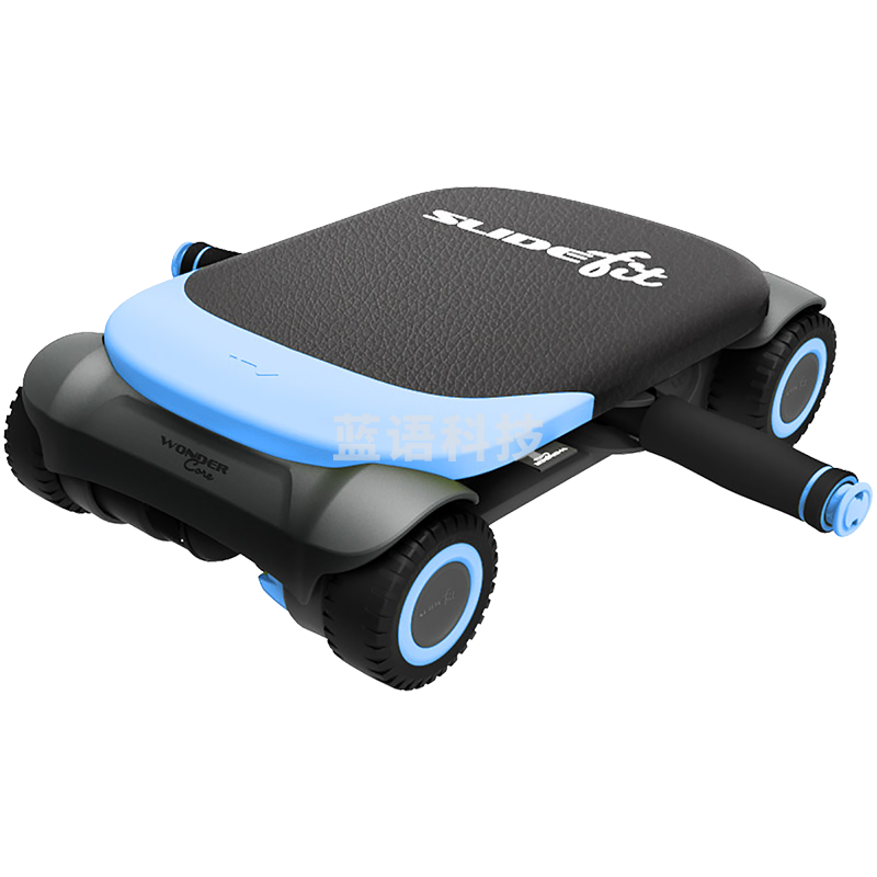 万达康 智能健身器材 蓝牙版健腹轮自动回弹四轮腹肌器男女家用  蓝色 SF-WC31-HW