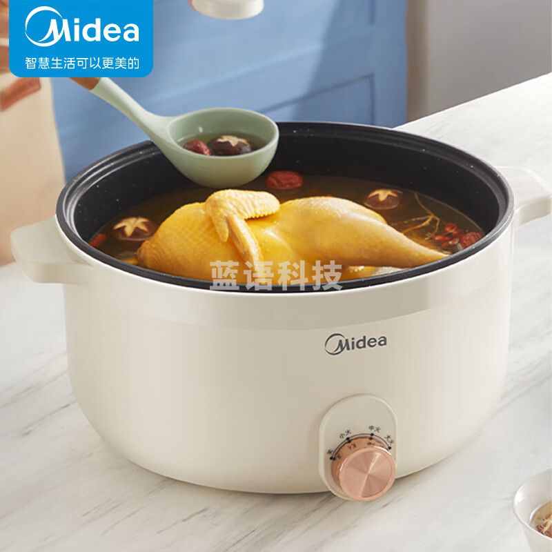 美的MC-HGE3010电火锅多功能多用途电煮电热不粘电炒锅6L大容量加深智能断电
