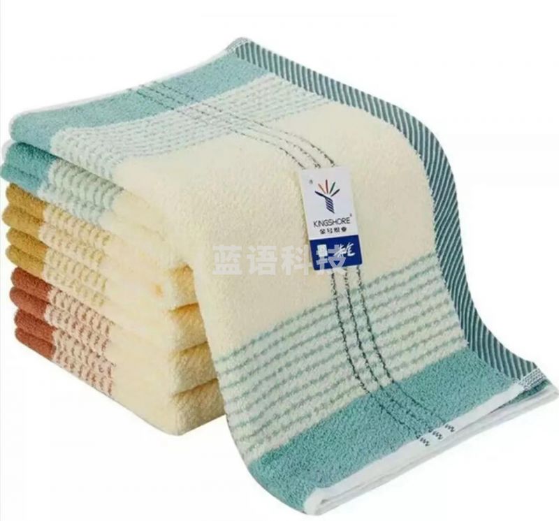 金号毛巾纯棉缎彩条毛巾洗脸面巾 10条 颜色随机M&C17624