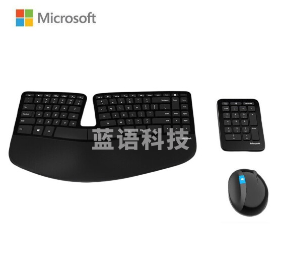 微软Sculpt人体工学桌面套装 Sculpt人体工学 键鼠套装 无线带接收器 弧形设计 办公键鼠套装