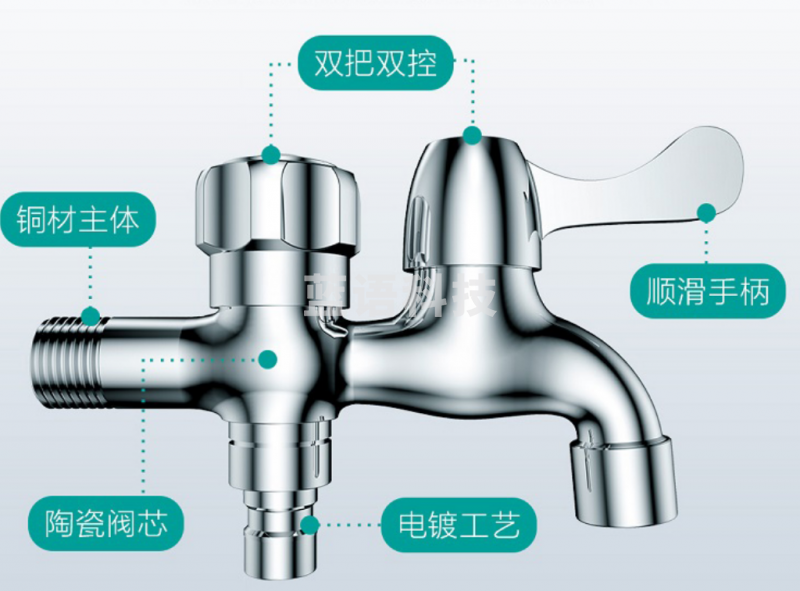 四季沐歌 (MICOE) 双用洗衣机水龙头 拖把池洗衣机水嘴 单冷快开铜材质龙头M-C300G
