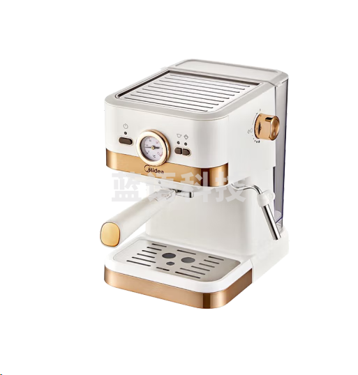 美的MA-KFE04复古意式半自动咖啡机净甜小型迷你家用浓缩萃取咖啡机20Bar可打奶泡1.5升一体机