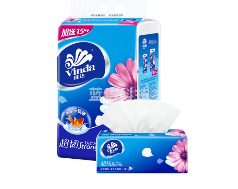 维达(Vinda) 抽纸纸巾 超韧3层150抽*3包软抽
