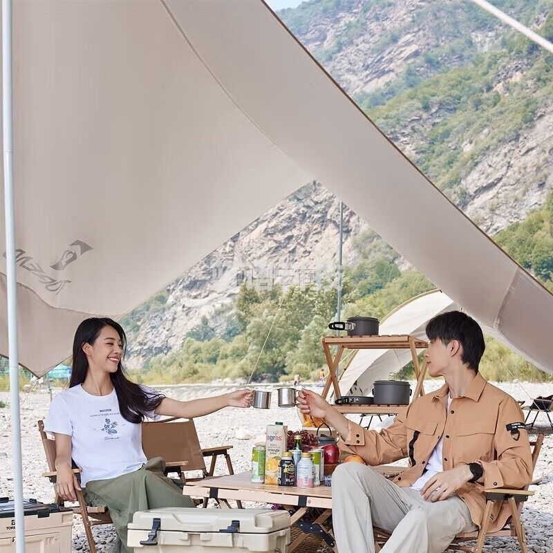 探路者（TOREAD）涂银六角天幕大空间帐篷户外遮阳篷露营防晒UPF50防雨TEDDBL80756