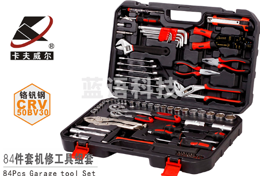 卡夫威尔 工具箱套装 手动工具套装 棘轮扳手套筒工业汽车机械维修工具箱 84件套 SS2084A